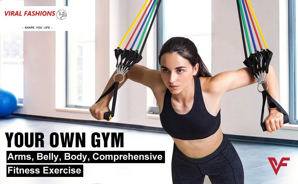 Exercise Resistance Bands Set for Home Workout – Portable Fitness Bands for Strength Training, Yoga, Pilates & Full Body Exercise