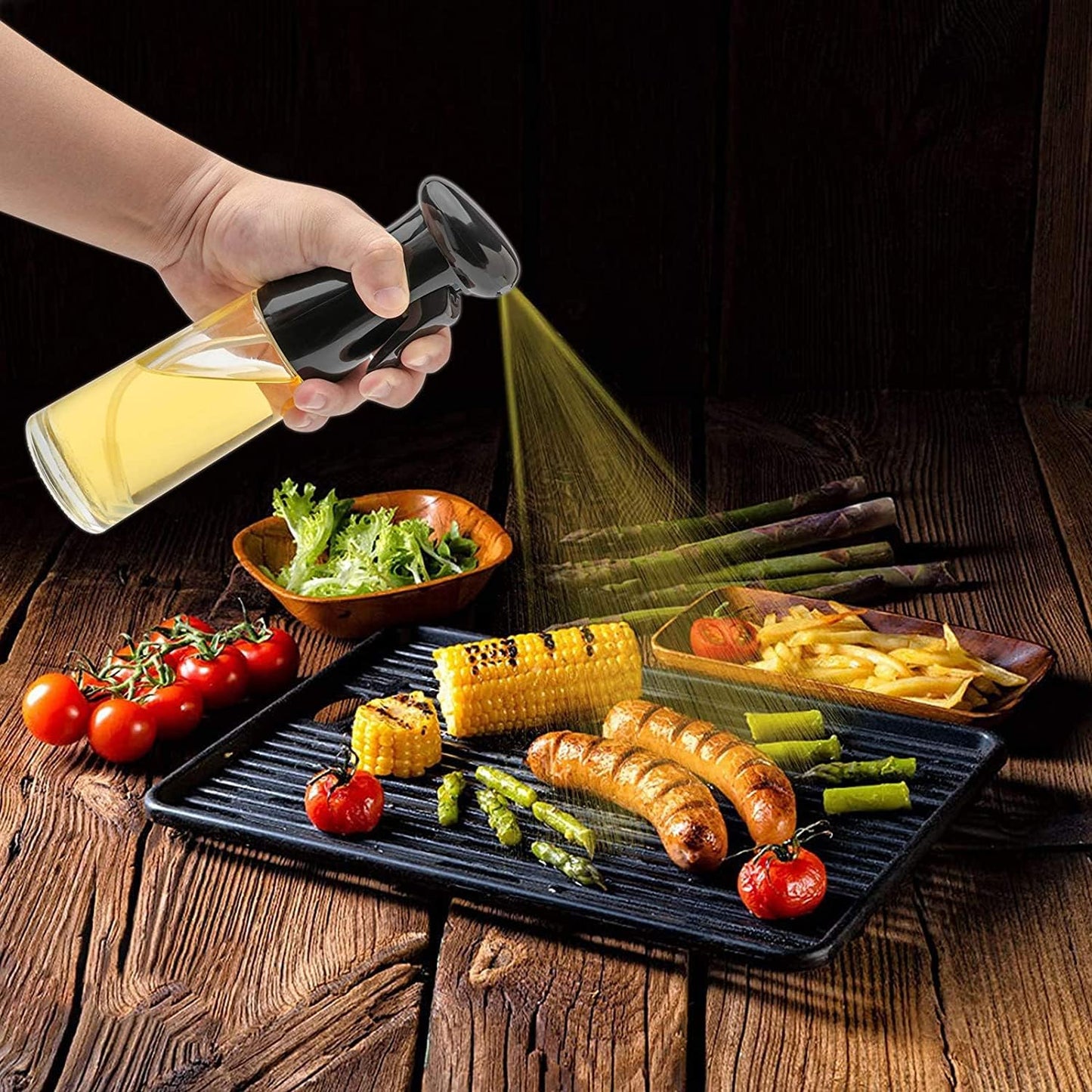 Cooking Oil Sprayer – Glass Oil Spray Bottle for Kitchen, BBQ, Baking, Grilling, Vinegar & Sauce