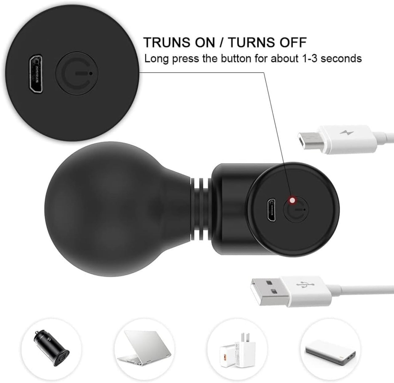 Blueide Mini Rechargeable Fascial Gun – Deep Muscle Massager, Portable Handheld Massage Machine (Random Color)