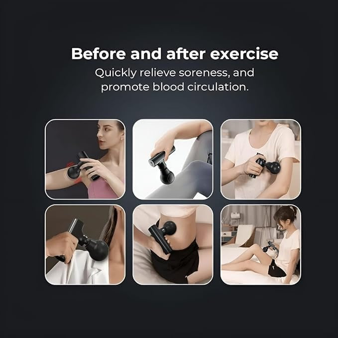 Blueide Mini Rechargeable Fascial Gun – Deep Muscle Massager, Portable Handheld Massage Machine (Random Color)