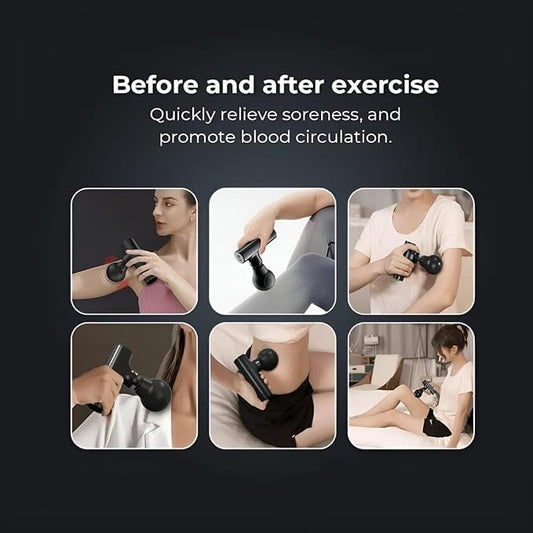Blueide Mini Rechargeable Fascial Gun – Deep Muscle Massager, Portable Handheld Massage Machine (Random Color)
