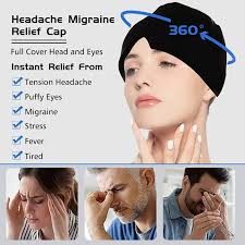 Migraine Relief Cap – Reusable Ice Gel Headache Hat for Migraine, Tension & Stress Relief (One Size Fits All, Random Color)