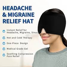 Migraine Relief Cap – Reusable Ice Gel Headache Hat for Migraine, Tension & Stress Relief (One Size Fits All, Random Color)