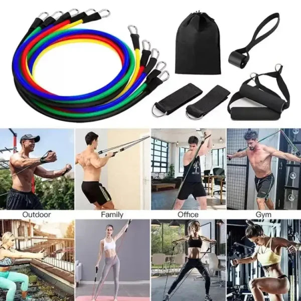 Exercise Resistance Bands Set for Home Workout – Portable Fitness Bands for Strength Training, Yoga, Pilates & Full Body Exercise