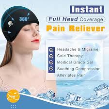 Migraine Relief Cap – Reusable Ice Gel Headache Hat for Migraine, Tension & Stress Relief (One Size Fits All, Random Color)