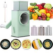 Vegetable Cutter Multifunctional Manual Rotary Cheese Grater Shredder – Wider Hopper Round Mandolin Drum Slicer Cutter For Kitchen (random Color )